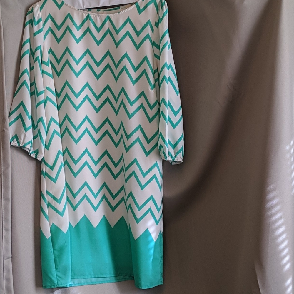 Turquoise Chevron summer dress